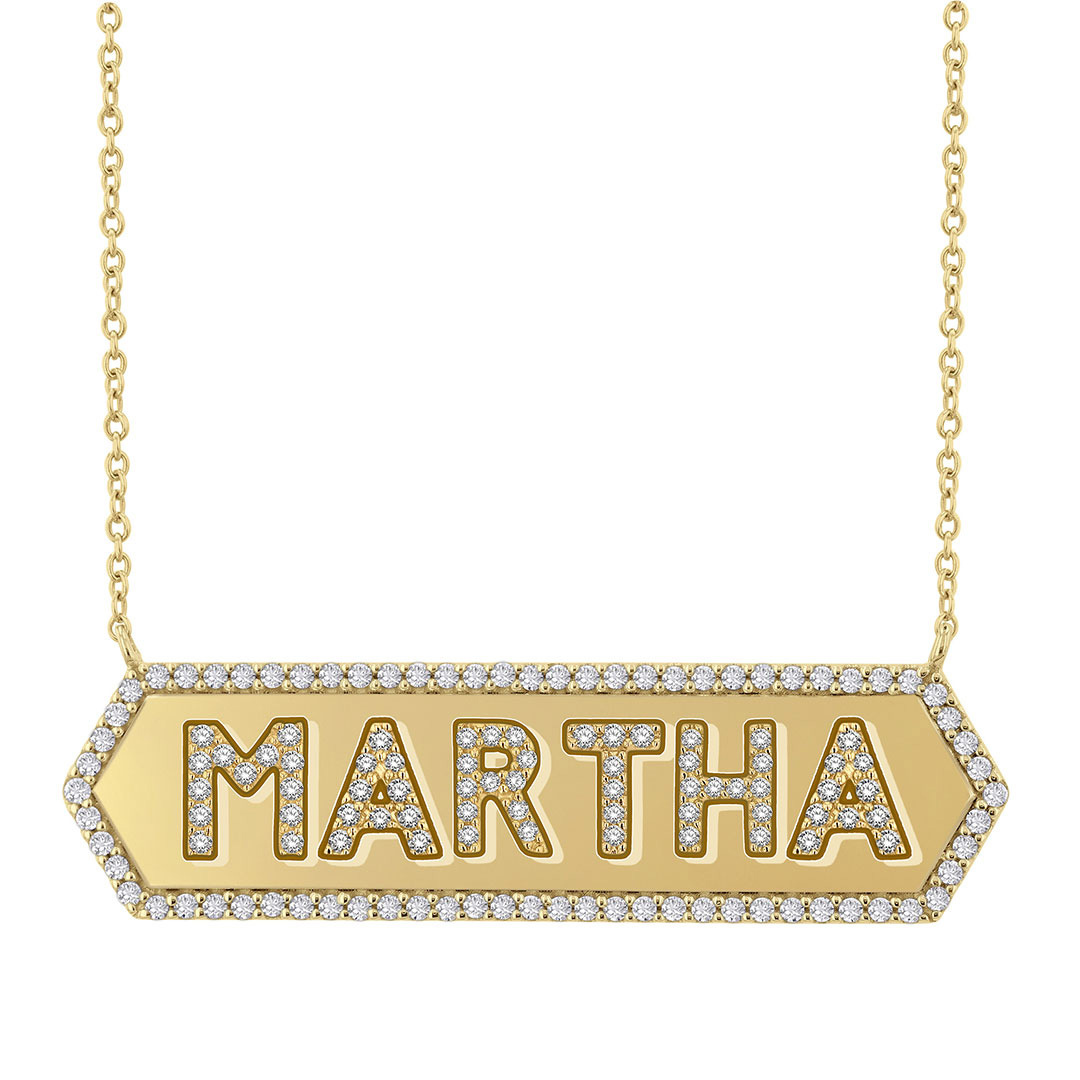 Geometric Nameplate Necklace