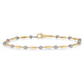 Illusion Plate Round Cut Diamond Link Bracelet
