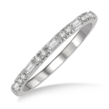 Baguette and Round Cut Diamond Stack Band