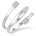 Double Coil Bezel Set Ring