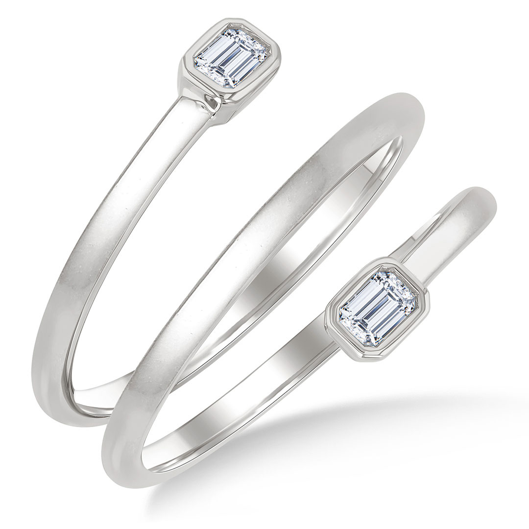 Double Coil Bezel Set Ring