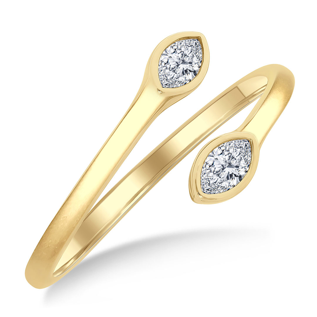 Single Coil Bezel Set Marquise Cut Diamond Ring