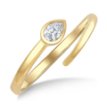 Bypass Bezel Set Pear Cut Diamond Ring