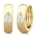 Marquise Cut Diamond Huggie Earrings