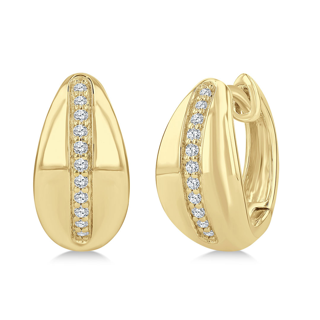 Round Cut Diamond Bold Hoop Earrings