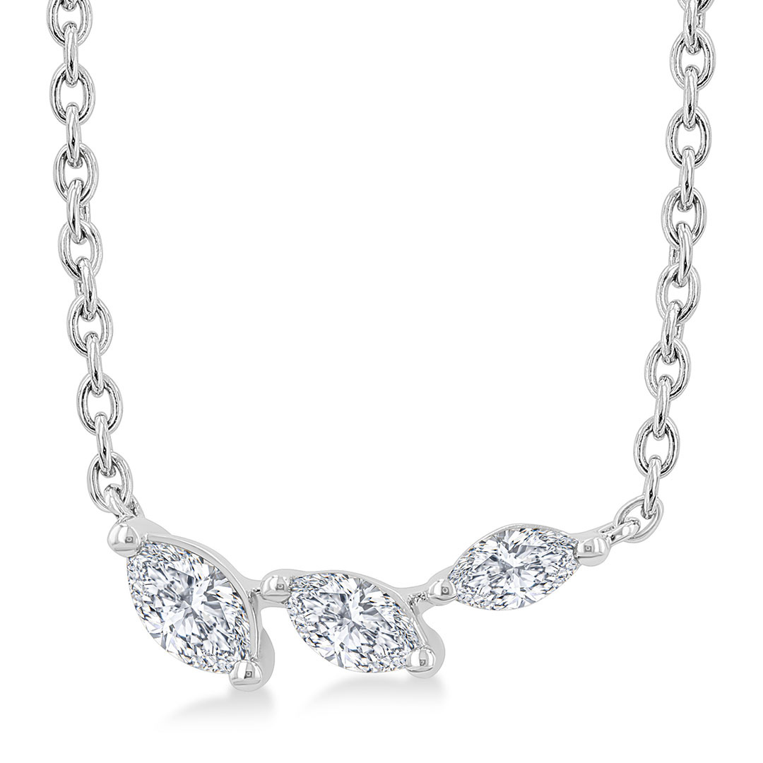 Graduated Marquise Cut Diamond Necklace