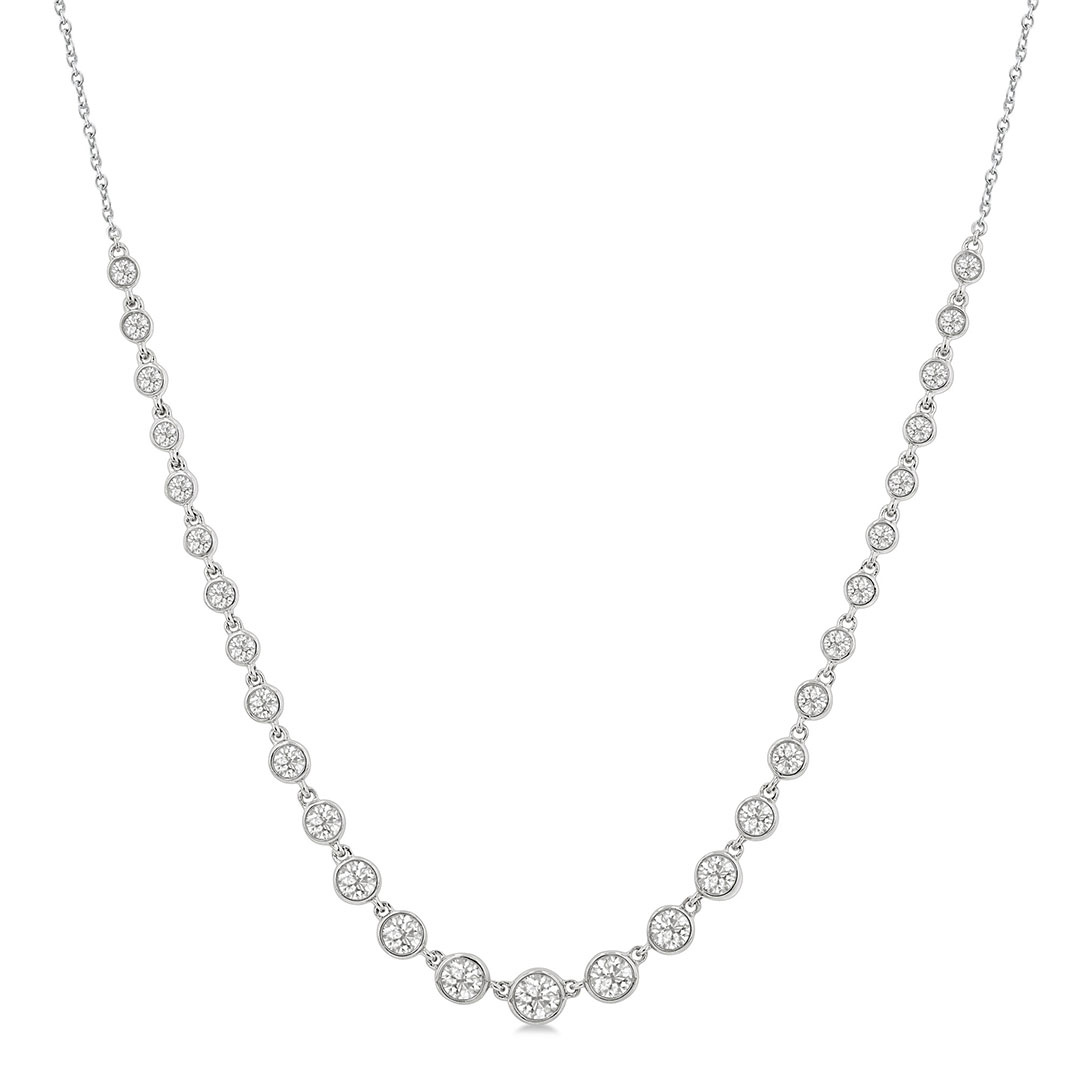 Halfway Graduated Bezel Set Necklace