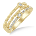 Triple Row Round Cut Diamond Band