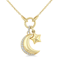 Crescent Moon & Star Charm Pendant