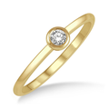 Bezel Set Round Cut Diamond Petite Ring