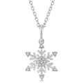 Snowflake Round Cut Diamond Petite Pendant