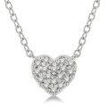 Heart Charm Round Cut Diamond Petite Pendant
