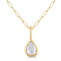 Pear Cut Bezel Set Diamond Pendant