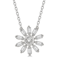 Wheel Baguette and Round Cut Diamond Pendant