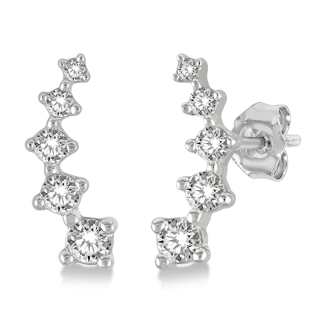 Round Cut Diamond Petite Climbers