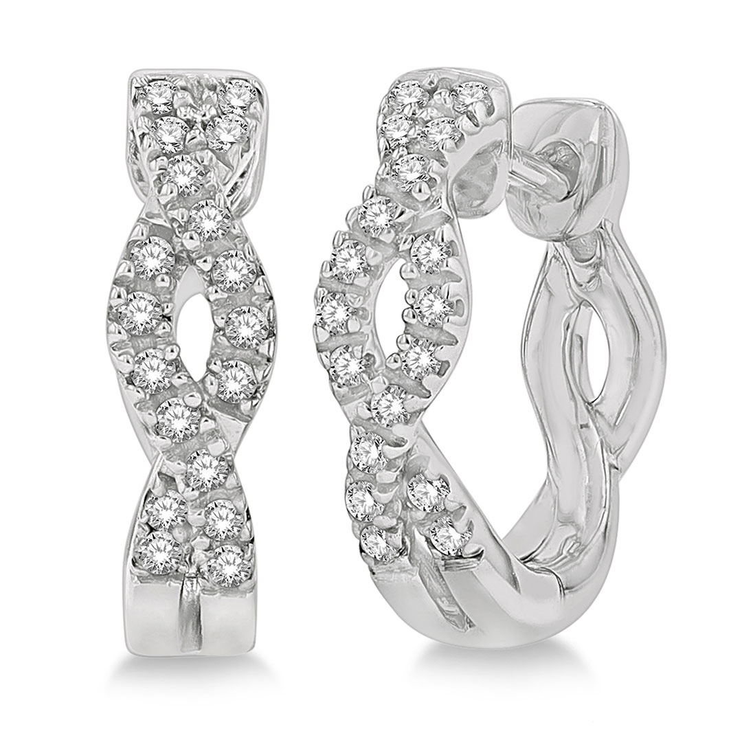 Entwined Diamond Huggie Earrings