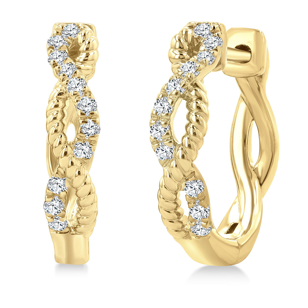 Split & Twisted Rope Huggie Earrings