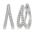 Split Round Cut Diamond Huggie Earrings