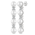 Pearl and Diamond Floral Earrings