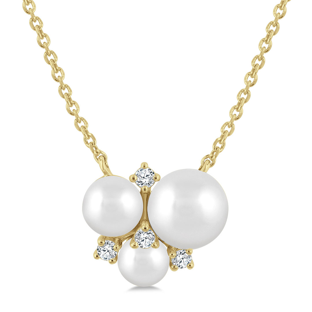 luminous Cultured Pearl and Diamond Pendant