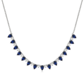 Pear Shape Sapphire and Diamond Tennis Necklace