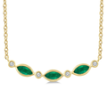 Emerald and Diamond Bar Necklace