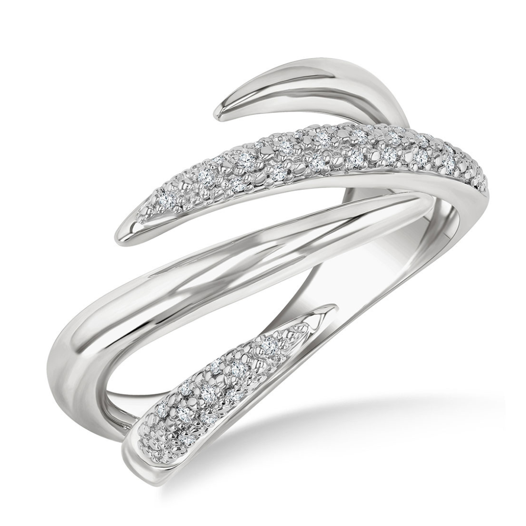 Open Center Claw Diamond Bold Ring