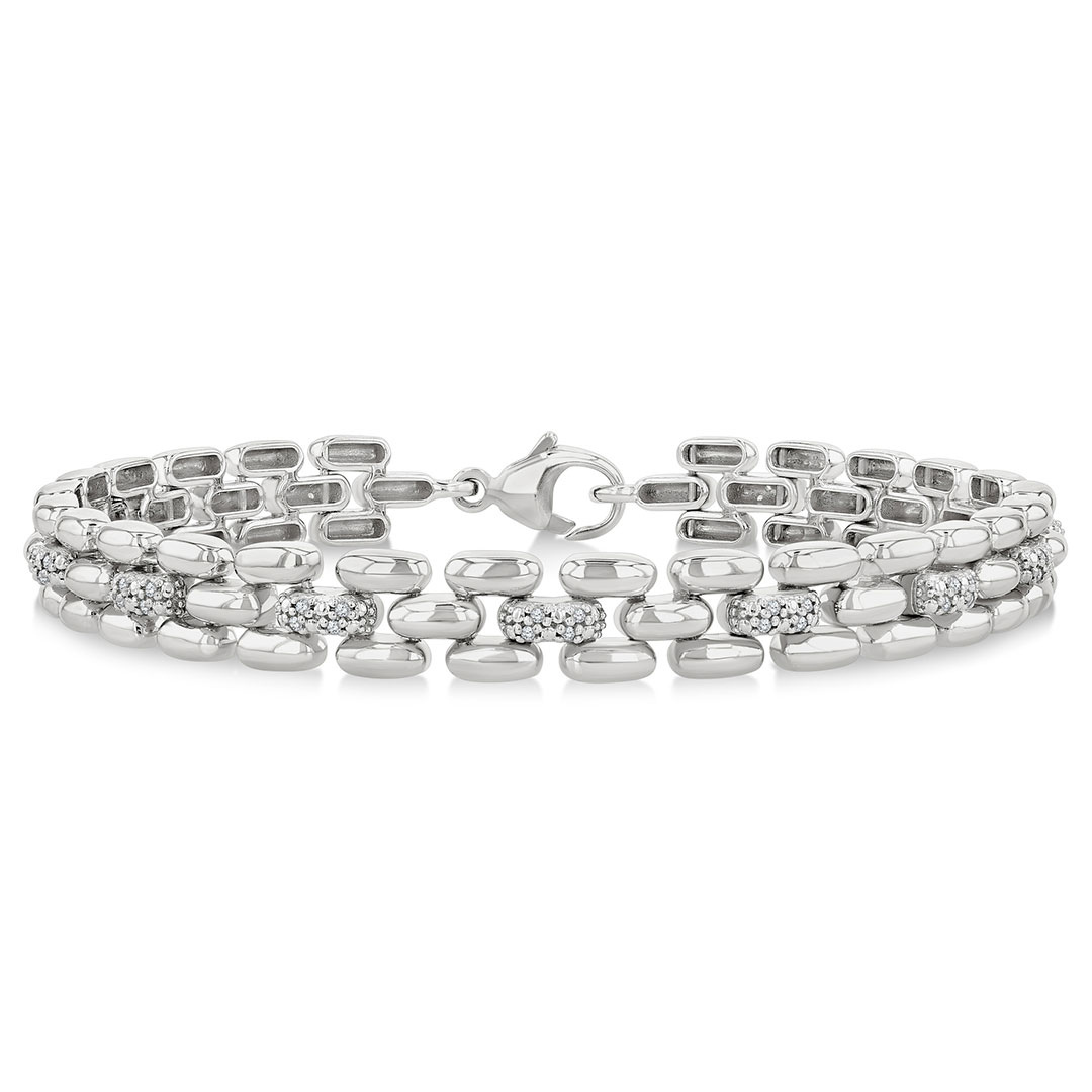 Bold Panther Link Diamond Bracelet