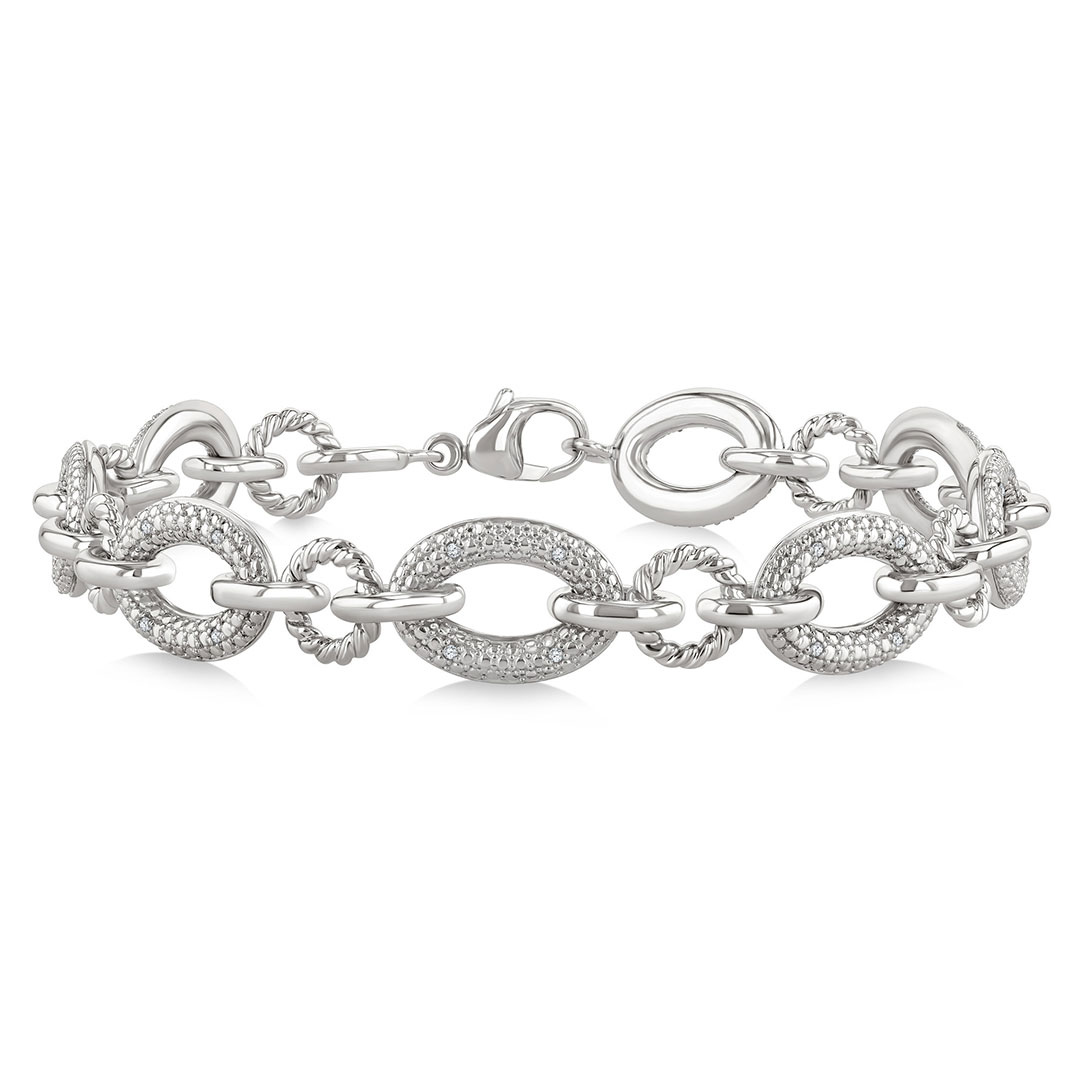 Bold Rope Link Diamond Bracelet