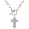 Cross Toggle Diamond Fashion Necklace