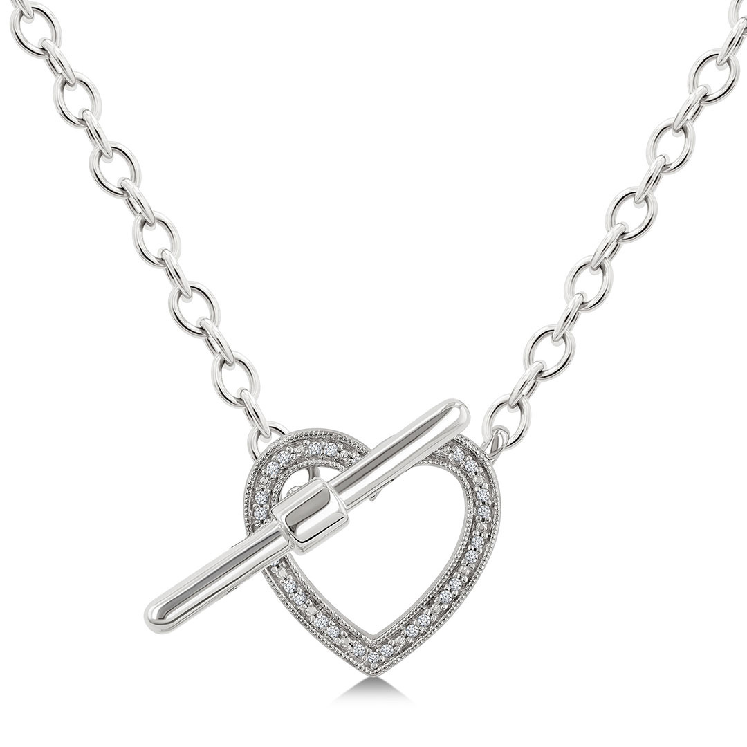 Heart Toggle Diamond Fashion Necklace