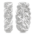 Diamond Curb & Cuban Earrings
