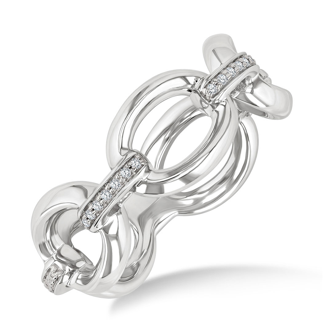 Oval Shape D-Link Diamond Ring