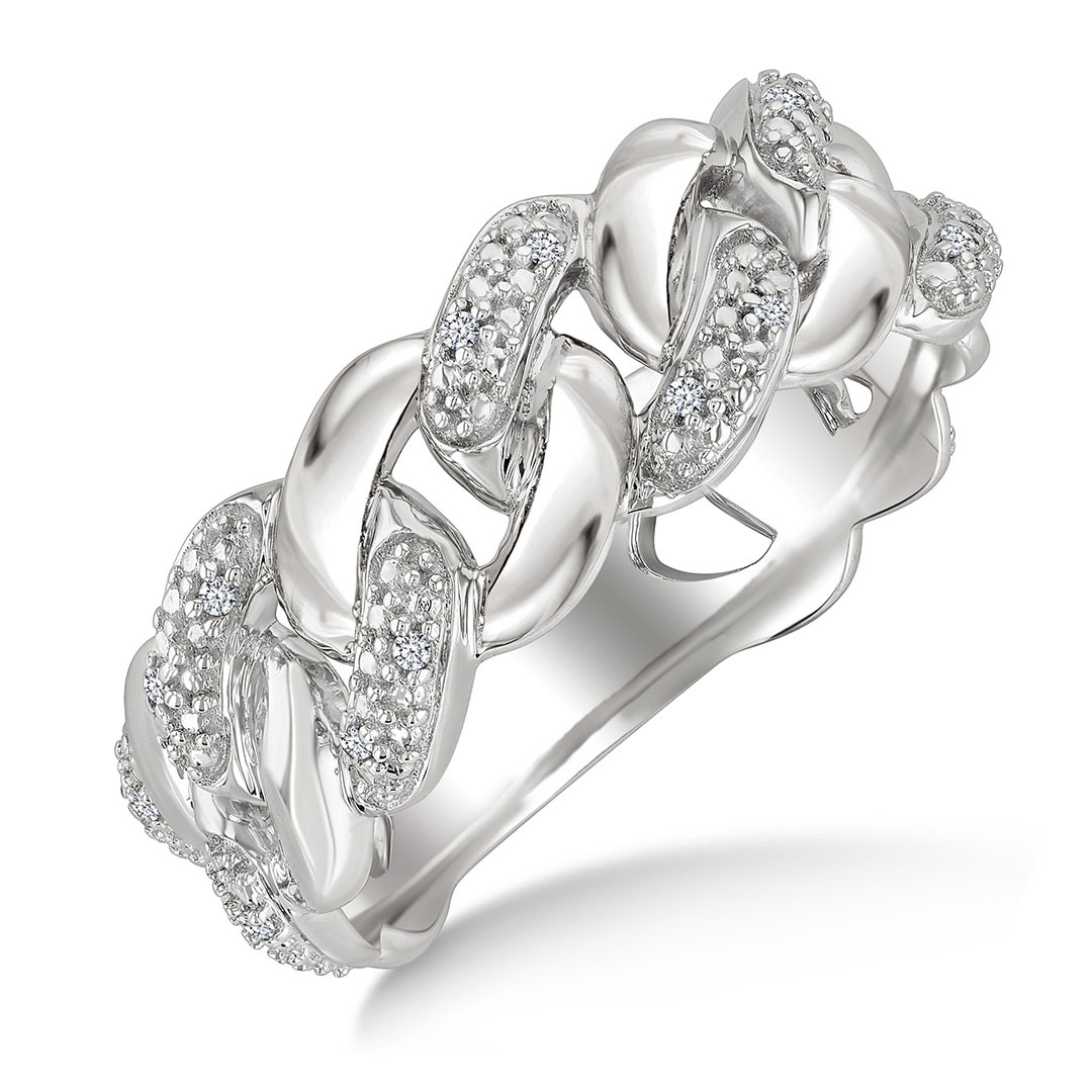 Curb & Cuban Diamond Band