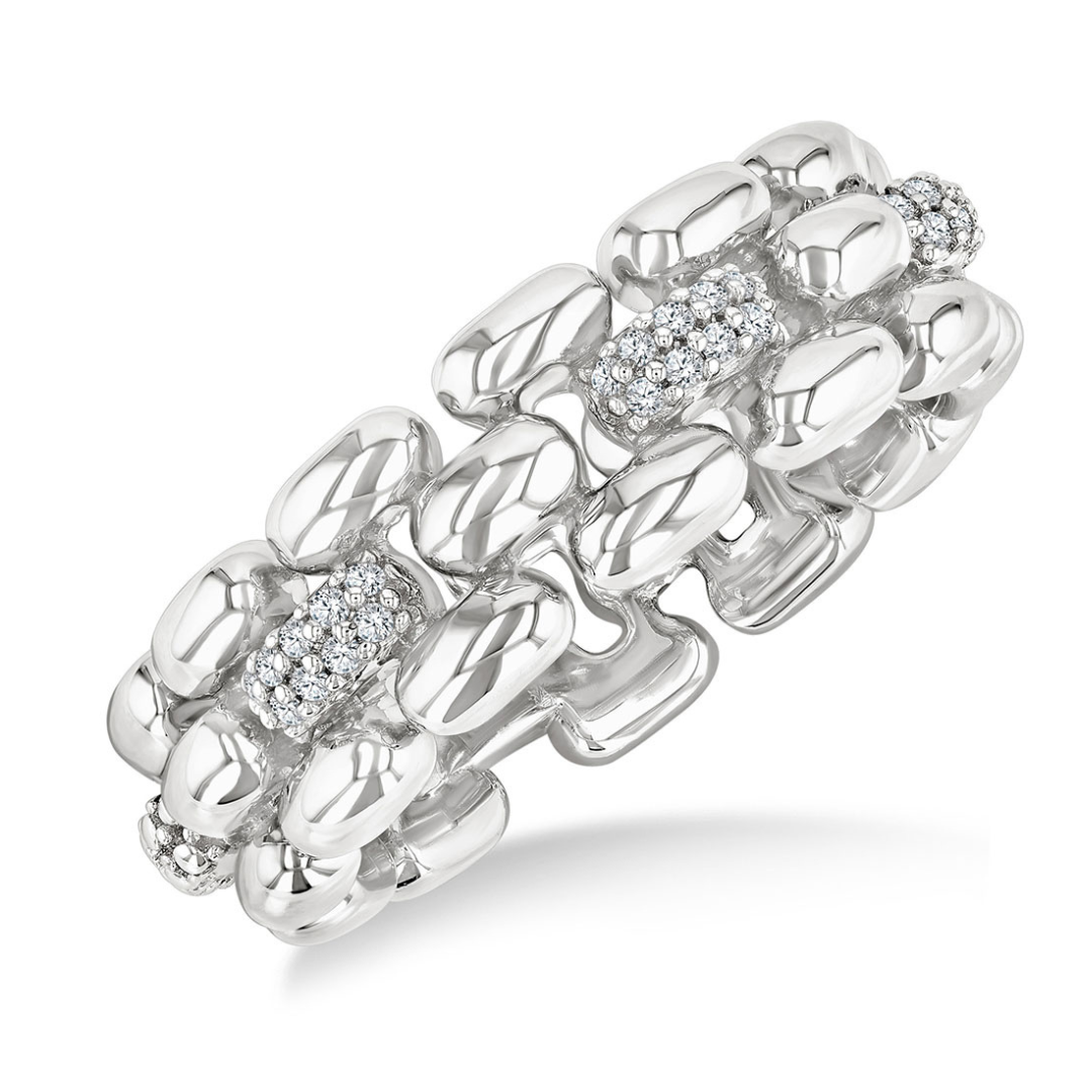 Bold Panther Link Diamond Fashion Ring