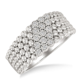 Bold Ball Bead and Slanted Diamond Ring