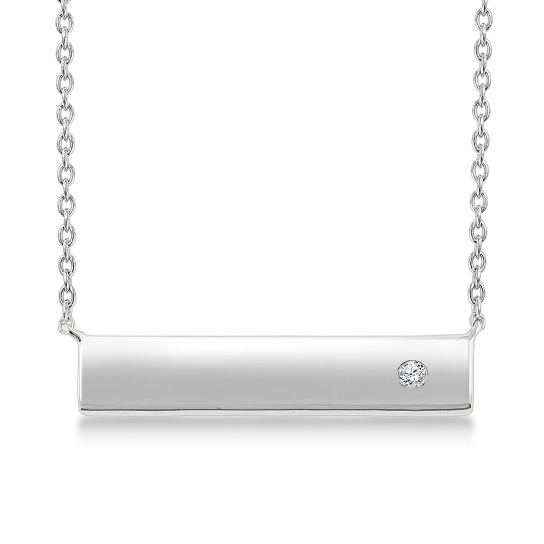 Horizontal Bar Diamond Pendant