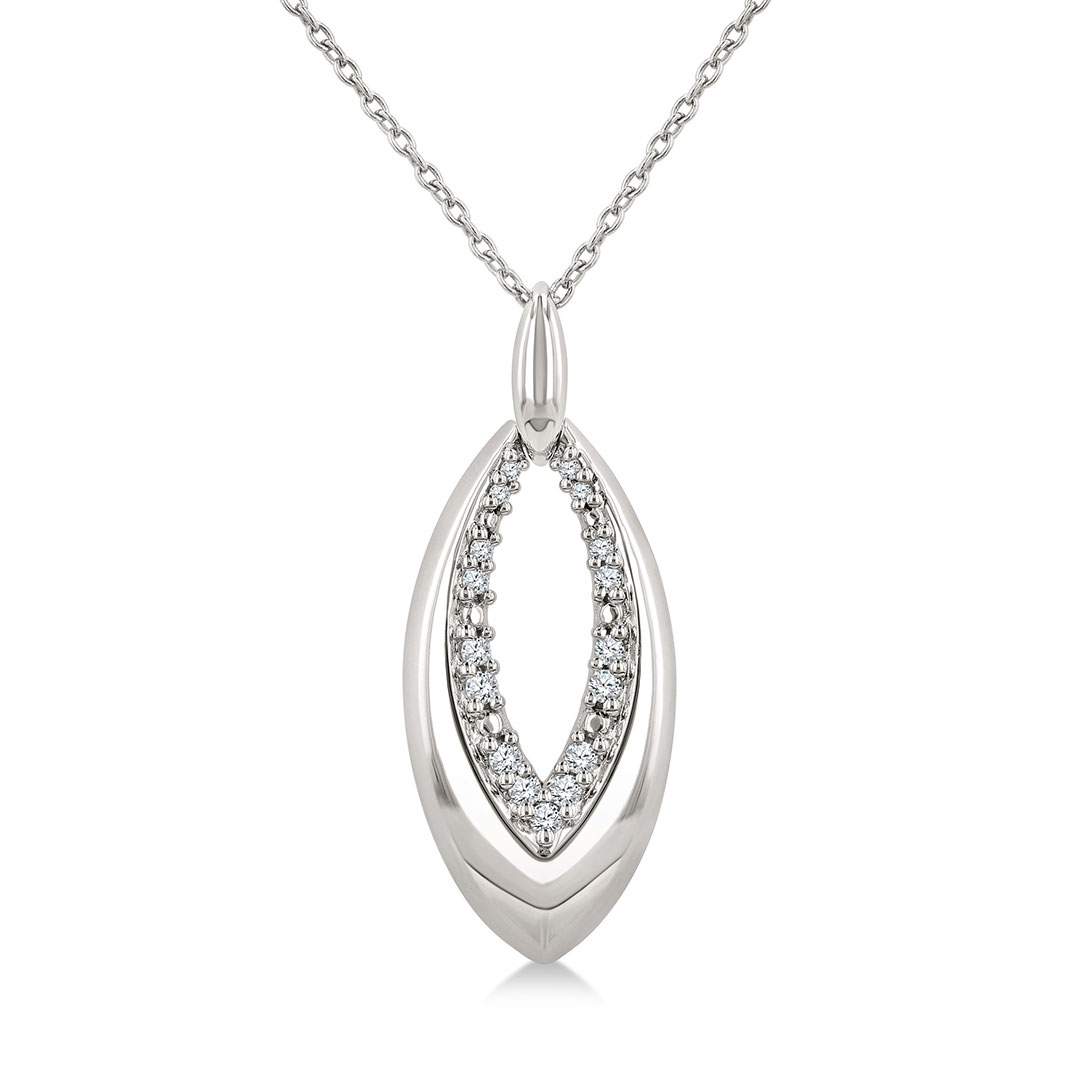 Marquise Shape Inner Link Diamond Pendant