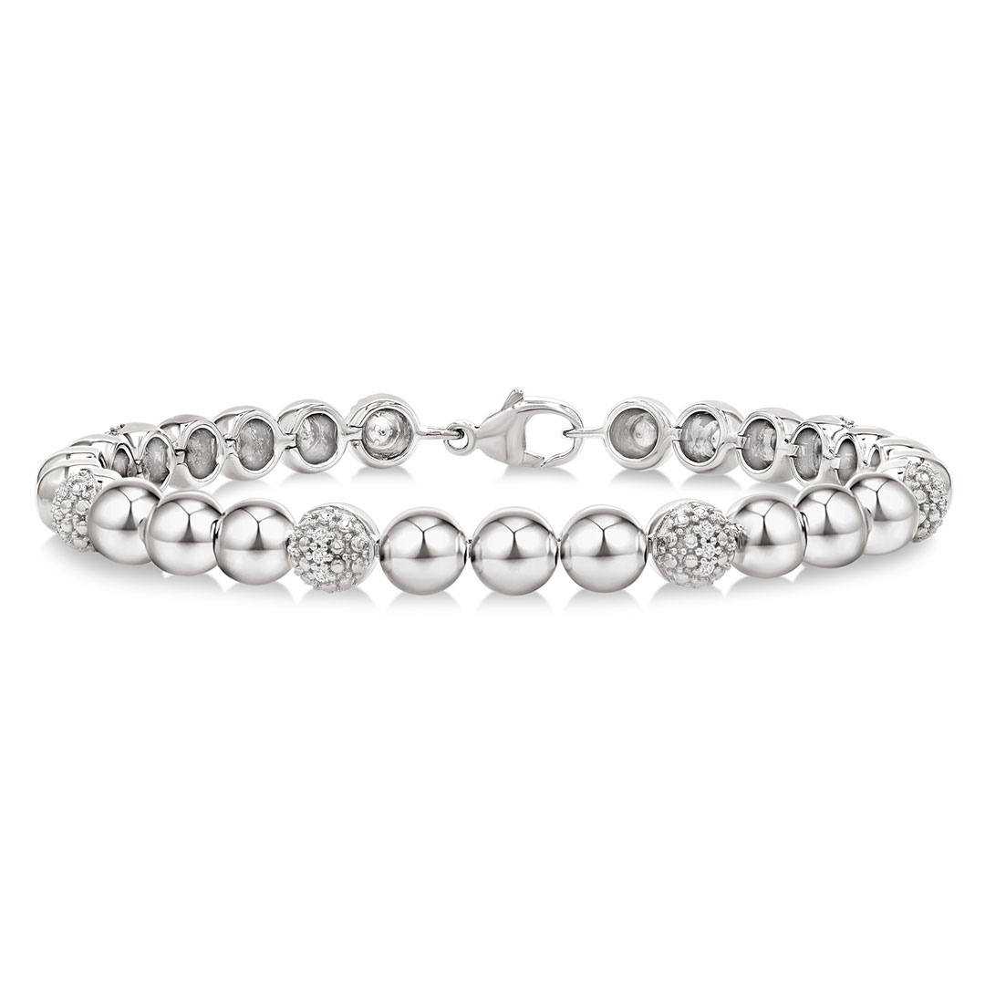 Bold Bead Design Diamond Bracelet