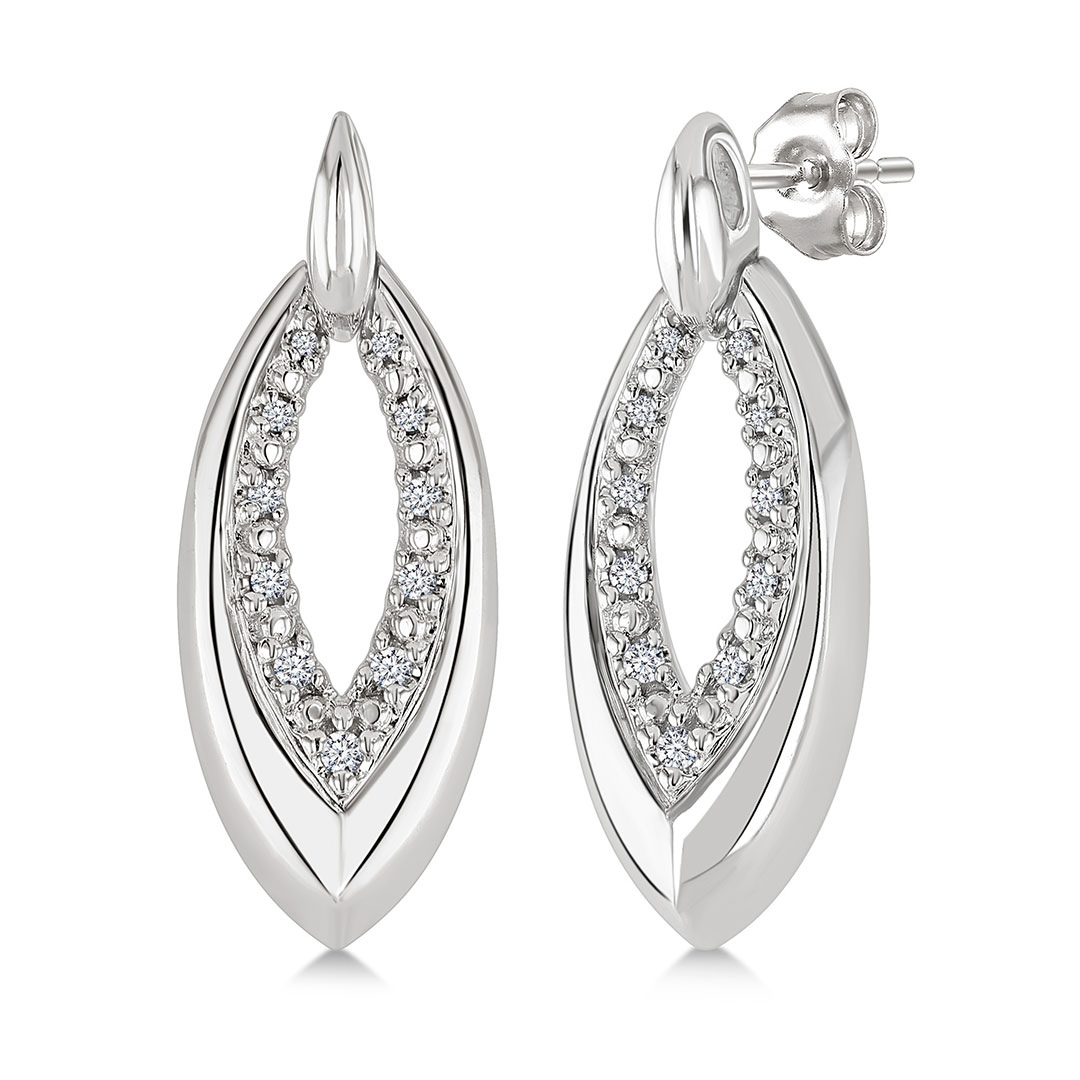 Marquise Shape Inner Link Diamond Earrings