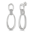 Oval Shape Link Diamond Earrings