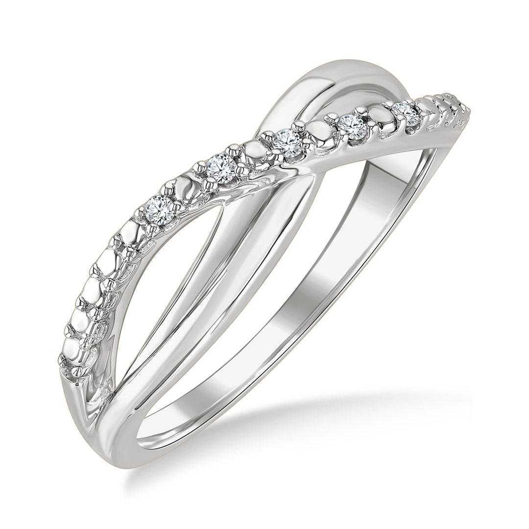 Split Criss-Cross Diamond Ring
