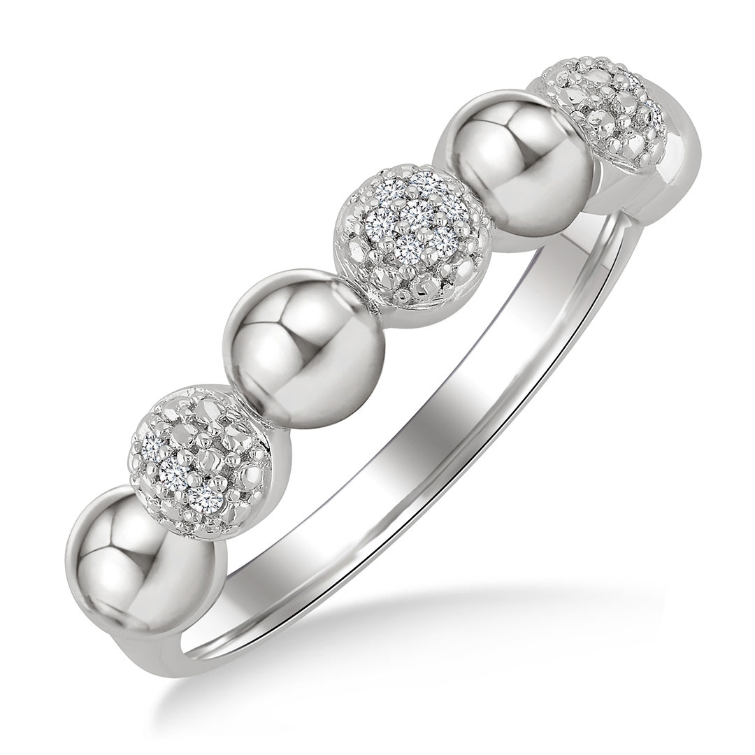 Bold Bead Design Diamond Ring