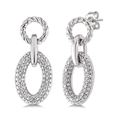 Bold Rope Link Diamond Earrings