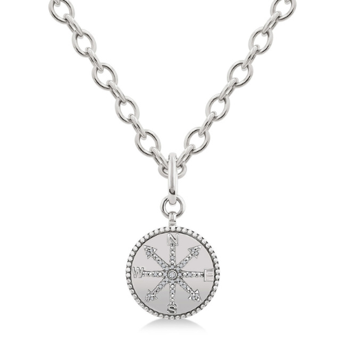 Octagon Compass medallion Diamond Pendant
