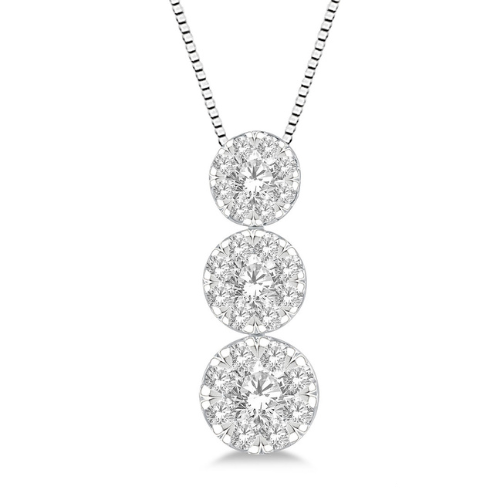 Solara Three-Stone Diamond Pendant