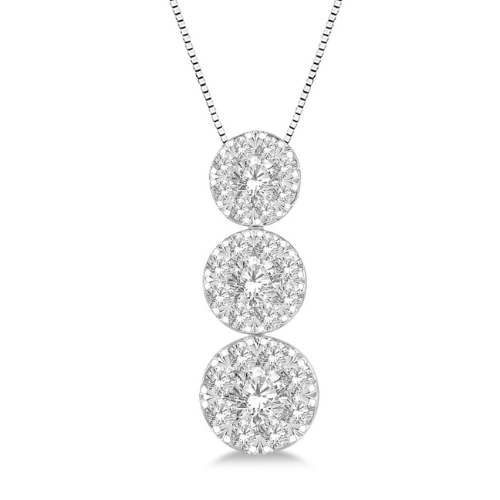 Solara Three-Stone Diamond Pendant