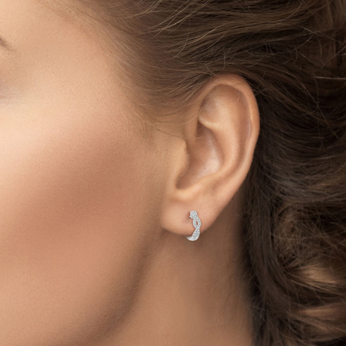 Entwined Diamond Huggie Earrings