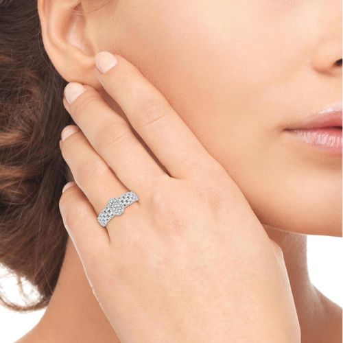 Bold Silver Cable Chain Inspired Diamond Ring