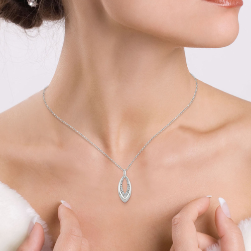 Marquise Shape Inner Link Diamond Pendant